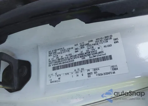 2013 Ford E-350 Super Duty Xlt z USA, uszkodzony, nr VIN 1FBNE3BL4DDA35305